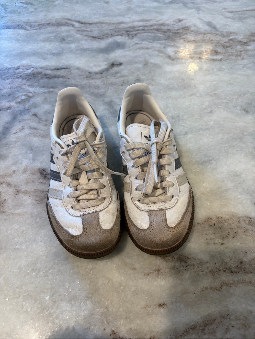 adidas Kids White and grey Retro Sneakers size 11.5